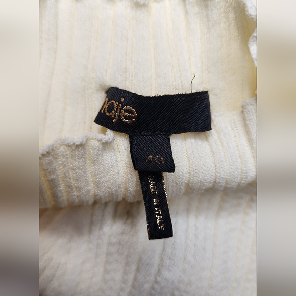 Maje Cream Rooly Ribbed Bodycon Maxi Dress - Picture 13 of 14